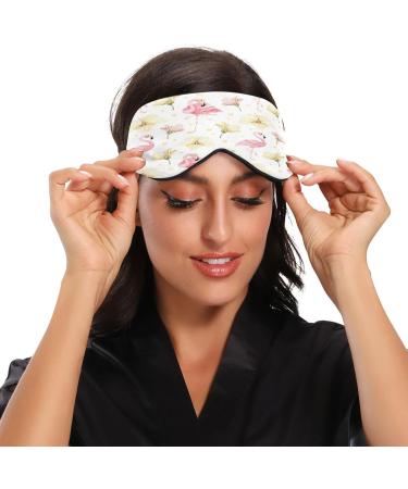 WELLDAY Flamingo and Flower Sleep Mask - Soft Comfort Night Eye Shade Cover for Men and Women - Buy Online on GoSupps.com