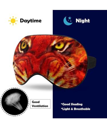 Fire Tiger Sleep Mask - Adjustable Strap, Light Blocking Eye Cover for Night Travel and Nap - Men and Women - Buy Online on GoSupps.com