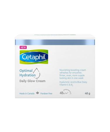 Cetaphil Optimal Hydration Daily Glow Cream for Sensitive Dry and Dehydrated Skin 48hr Hydration with Hyaluronic Acid Niacinamide Vitamin E & Vitamin B5 Dermatologist Recommended 48g Daily Glow Face Cream