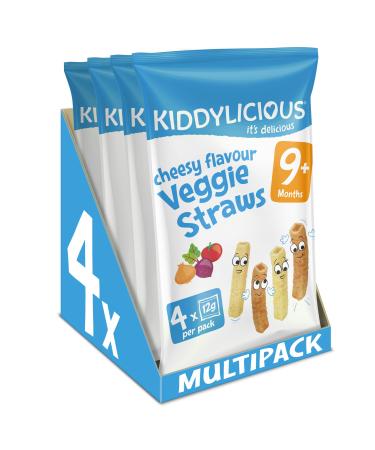 Kiddylicious Cheesy Veggie Straws 4 ( 4 x 48g )