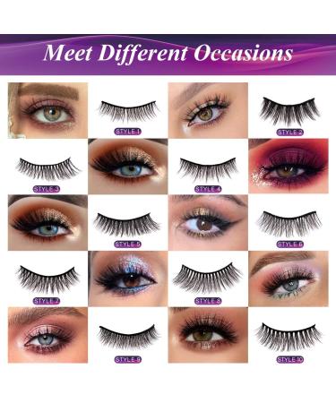 EARLLER 20 Pairs Faux Mink Fluffy Volume False Eyelashes - 10 Styles, Handmade Makeup Lashes Set with 3D and 5D Styles for Natural & Dramatic Looks - Reusable Pack of Short and Long Eyelashes - Buy Online on GoSupps.com