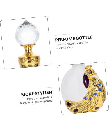 Beatifufu 1pc Peacock Essential Oil Bottle Liquid Holder Liquid Dispenser Dropper Bottle Liquid Bottle Women Perfume Bottle Empty Perfume Bottle Home Perfume Bottle Glass Empty Holder 3.1x10.5cm Golden - Buy Online on GoSupps.com