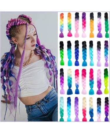 prinfantasy Ponytail Extension Crochet Braids Hair Extensions Braiding Hair Kanekalon Jumbo Braids Hair Twist Braids Synthetic Hair Tree Green Braiding Hair GBBZ024 GBBZ024 24 inch - Buy Online on GoSupps.com
