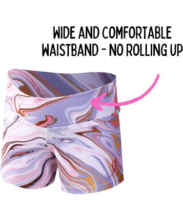 Dancina Marble Line Gymnastics Leotards for Girls + Shorts Set | Pink & Gold | Ages 4-12 - Buy Online on GoSupps.com