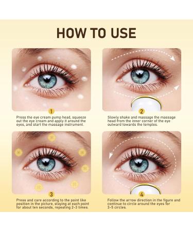 Retinol Eye Cream for Dark Circles & Puffiness | Anti-Aging Under Eye Cream with 5% Caffeine & Massage Wand - Reduce Wrinkles & Fine Lines - Buy Online on GoSupps.com