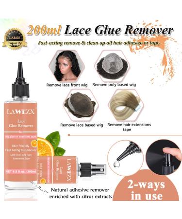 LAWEZX Hair Extension Remover 6.8OZ - Fast Acting Tape Remover for Lace Wig Glue and Hair Extensions - Gentle on Skin and Hair - Buy Online on GoSupps.com