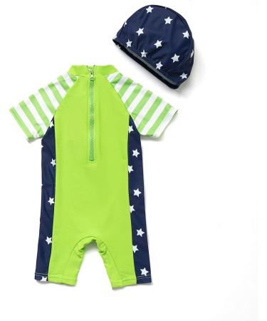 BONVERANO Baby Boys Sunsuit/Swimsuit UPF 50+ Sun Protection One Piece with Zipper & Sun Hat - 18 Months (Big Fish Design) - Buy Online on GoSupps.com