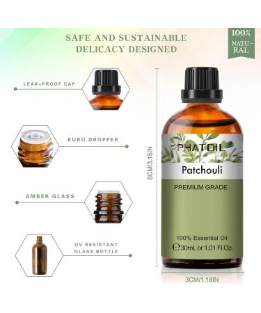 PHATOIL Patchouli Essential Oil 30ML - Premium Grade Pure Oil for Aromatherapy, Diffusers, and Candle Making - Buy Online on GoSupps.com