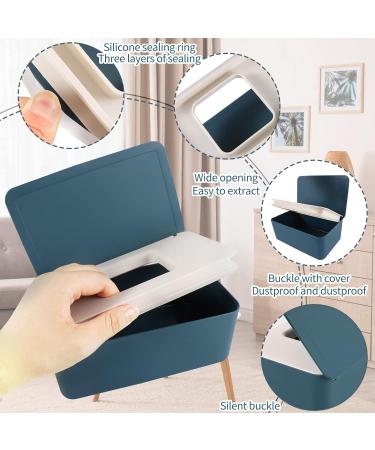 2PCS Wet Wipes Dispenser Box - Dustproof & Reusable - Blue+White - Buy Online on GoSupps.com