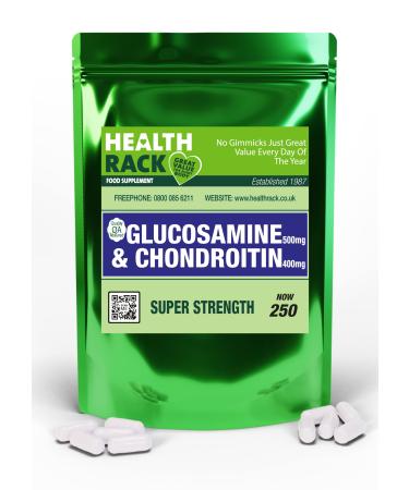 Glucosamine and Chondroitin High Strength 250 Capsules 500mg Glucosamine Sulphate and 400mg Chondroitin (90%) Sulphate per Capsule