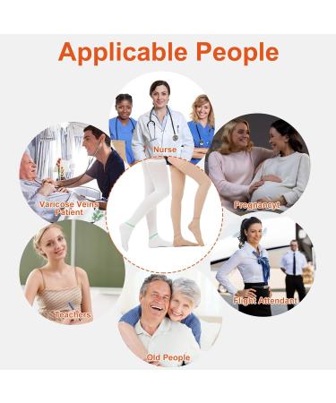 Ted Hose Compression Stockings for Women & Men | Anti-Embolism Thigh High 15-20 mmHg | XXL Beige - Buy Online on GoSupps.com