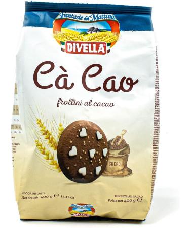 Divella Divella - Pack of 5 cao frollini al cacao in a 400g pack Butter Chip Cookies Biscuits with cocoa and sugar crystals traditionally Italian finish (sweets from Italy) - Buy Online on GoSupps.com