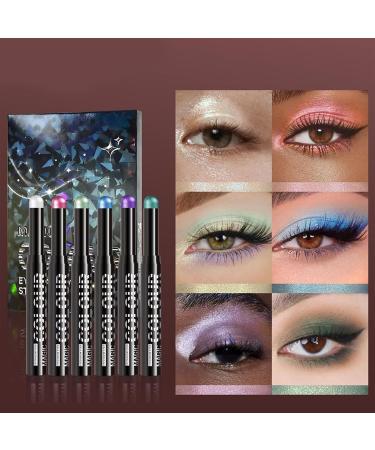 Moxeupon Cream Eyeshadow Stick Makeup with Eyeshadow Sticks Shimmering 6 Pieces Long Lasting Waterproof Makeup Stick for Travel Birthday Daily Use Women Girls Cosmetics - Buy Online on GoSupps.com