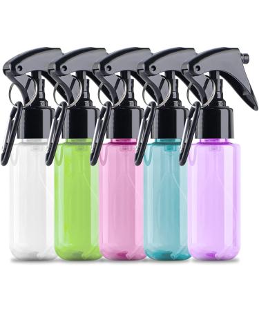 Tanshine Small spray bottle 50 ml travel size mini-water spray bottles portable hand disinfectants refillable empty facial fog spray bottles with clip five bright color