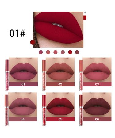 Shop 6-Piece Waterproof Matte Lip Gloss Set - Non-Stick Liquid Lipstick for Women | Perfect Gift! - Buy Online on GoSupps.com