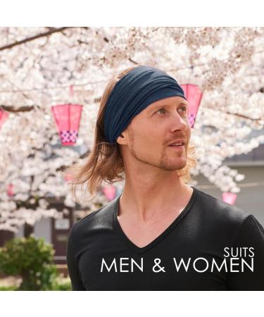 Casualbox | Linen Yoga Head Band Bandana Natural Elastic Hairband Sports Fashion Wrap Black(Size: One Size) - Buy Online on GoSupps.com