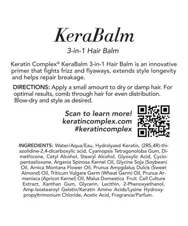 Buy Keratin Complex KeraBalm 3-in-1 Hair Balm - Nourishing Hair Treatment - 1.7 fl oz - International Shipping Available - Buy Online on GoSupps.com
