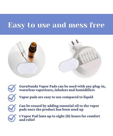 GuruNanda Waterless Vaporizer Pads with Eucalyptus & Cedar Leaf Essential Oils - 18 Reusable Pads for Congestion Relief in Kids and Adults - Buy Online on GoSupps.com