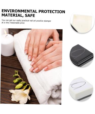POPETPOP Nail Practice Stamp Silicone Nail Stamper Nail Art Painting Stamper Nail Art Practice Stamp-pad Practice Stamper Nail Art Supply Durable Nail Stamper White Plastic Manicure Mold 3.6x3.6cm White - Buy Online on GoSupps.com