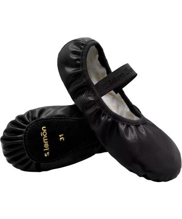 Buy S.Lemon Girls Leather Ballet Shoes - Full Sole Black - Size 36 EU | International Shipping Available - Buy Online on GoSupps.com
