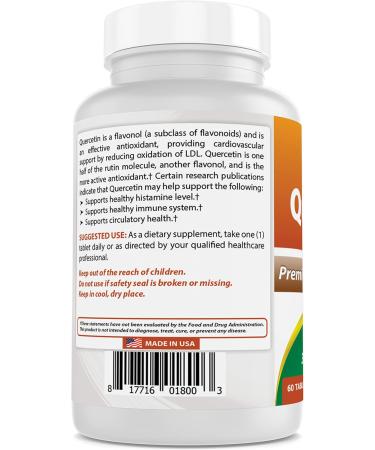 Best Naturals Quercetin 1000 mg Tablet - Immune Health - 60 Count (60 Count (Pack of 2)) - Buy Online on GoSupps.com