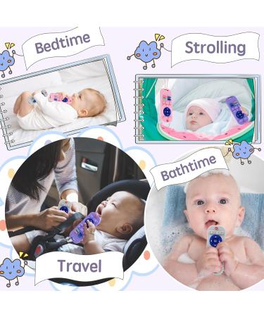 Bite Ring Baby Toys | 3-Piece Silicone Teething Aid for 3-12 Months | BPA-Free | Pain-Relieving Bathing Toys for Young Girls (Gray Pink Purple) - Buy Online on GoSupps.com