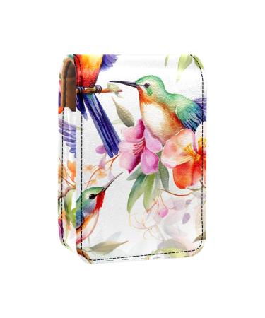 Travel Lipstick Organizer Case Lipstick Case Portable Makeup Bag With Mirror Flowers and Birds Flower Bush J737a8dlur