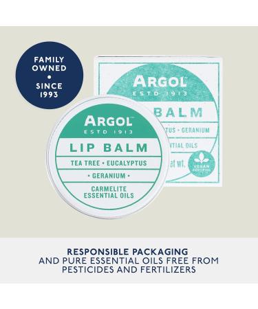 Argol Lip Balm Hydrating - Nourishing Essential Oil Blend with Tea Tree Eucalyptus and Geranium - Protects and Heals Dry Chapped Lips - Soothing Formula for Sensitive Skin - 0.15 oz - Buy Online on GoSupps.com