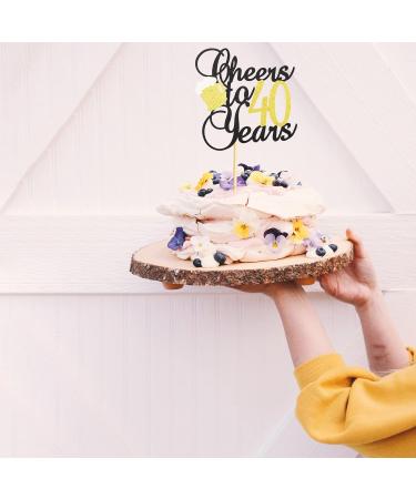 Arthsdite Cheers to 40 Years Cake Topper with Beer 40th Birthday Cake Picks Forty Years Old Birthday Party Decorations Supplies- Black Gold Glitter Black Gold 40 - Buy Online on GoSupps.com