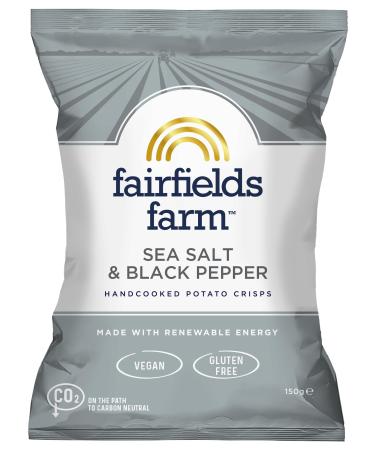 Fairfields Farm Crisps Sea Salt & Black Pepper Cooked Potato Crisps 150g | Pack of 10