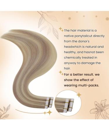 Buy Hetto Ash Blonde Tape-In Extensions | Real Remy Hair | 22 Inch #18/613 | 5pcs | International Shipping - Buy Online on GoSupps.com