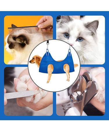 Grooming Hammock for Cats and Dogs - Nail Cutting and Ear Care Sling - Small Blue - Recommended by Groomers - Buy Online on GoSupps.com