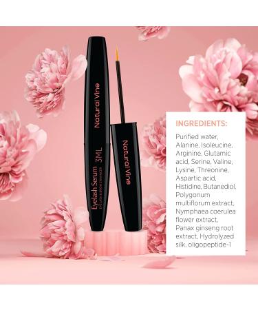 Natural Vine Eyelash and Brow Growth Serum | Irritation Free Formula | Guaranteed Results in 3-4 Weeks for Longer, Thicker, and Fuller Eyelashes - Buy Online on GoSupps.com
