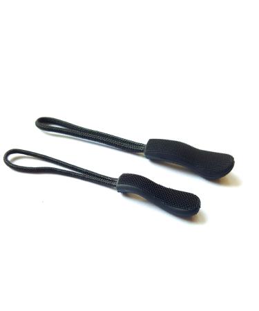 Everest1953 10 pieces of zip pendant black Puller zipper pendant zipper slipproof Oeko-tex 100 black 75.0 millimeters