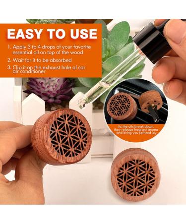 2 PCS Wood Car Aromatherapy Diffuser with Vent Clip | Essential Oil Car Diffuser - Buy Online on GoSupps.com