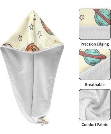 Star Planets Hair Towel 2 Pack | Super Absorbent Quick Dry Hair Turbans for Women & Girls - Buy Online on GoSupps.com