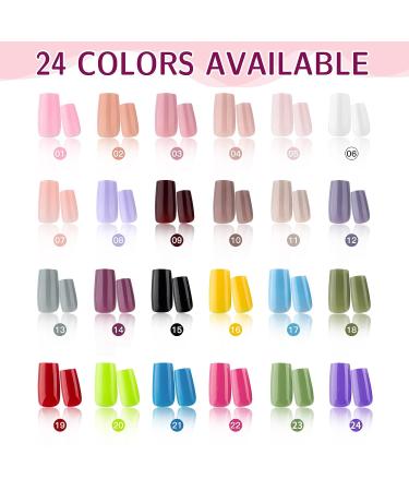 576pcs Colorful Square Press On Nails | Short Full Cover Acrylic False Nails for Women | Nail Salon Art DIY | 24 Colors - Buy Online on GoSupps.com