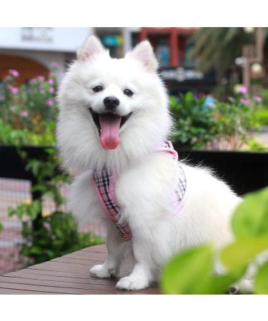 Suredoo Dog Harness for Small Dogs with Leash - Reflective Breathable & Anti-Train Design | XS Pink Checked - Buy Online on GoSupps.com