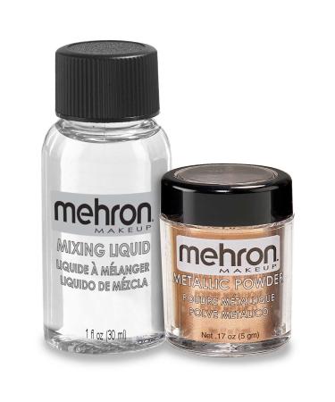Mehron Metallic Powder With Mixing Liquid -Option Copper - 0.17 oz