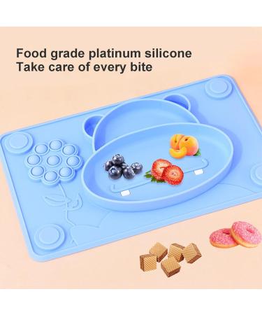 Greenwater Silicone Suction Plate for Babies | BPA-Free Non-Slip Design | Safe & Durable Children's Plates - Blue - Buy Online on GoSupps.com
