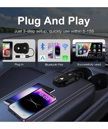 2024 Style Wireless Carplay/Android Auto Adapter | OEM Wired Conversion | USB A/C Compatible | Plug & Play Setup - Buy Online on GoSupps.com