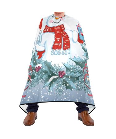 Waterproof Barber Cape -Christmas Snowman Cute Cheetah Haircut Bib for Men Unisex Hair Cutting Cape(8rp1a)