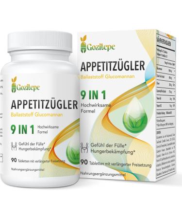 Natural Appetite Suppressant for Women - Glucomannan from Konjac Root with Green Tea Vitamin B6 & B12 - Vegan - Additive Free – 90 Extended Release Tablets