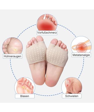 Zakasa Midfoot Cushion & Forefoot Pads - Gel Silicone Football Cushions for Men & Women - Soft Anti-Slip Size L - 1 Pair Skin Color - Buy Online on GoSupps.com