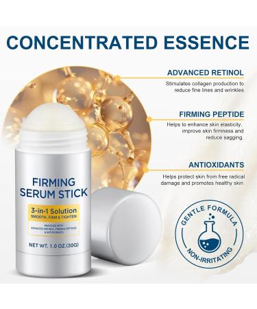 Retinol Firming Serum Stick 3-in-1 Retinol Face Stick Enriched with Antioxidants Smooth Firm and Tighten Skin(1.0 oz) - Buy Online on GoSupps.com