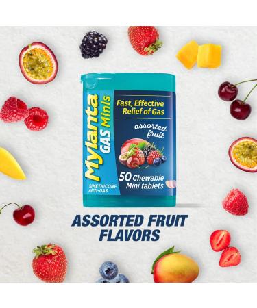 Mylanta Gas Relief Tablets - 60 Count Assorted Fruit Flavored Minis - Buy Online on GoSupps.com