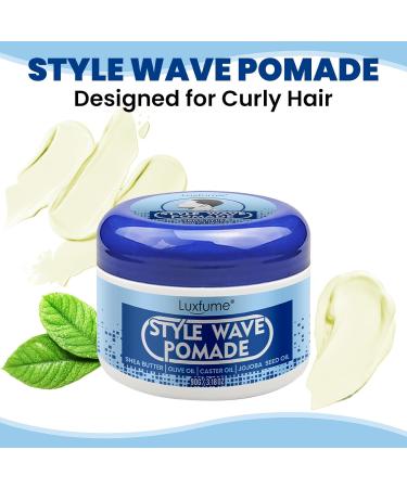 Premium Men's Pomade for 360 Wave Training | Natural Wave Butter Cream with Shea Butter & Jojoba Oil - Moisture Control & Silky Shine - Buy Online on GoSupps.com