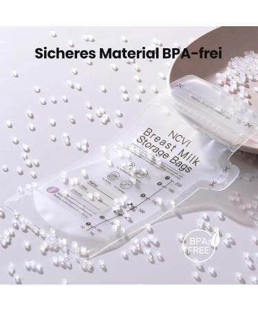 NCVI Breast Milk Storage Bags - 60 Pack 200ml BPA-Free Double Sealed with Temperature Recognition - Ideal for Breastfeeding - Buy Online on GoSupps.com
