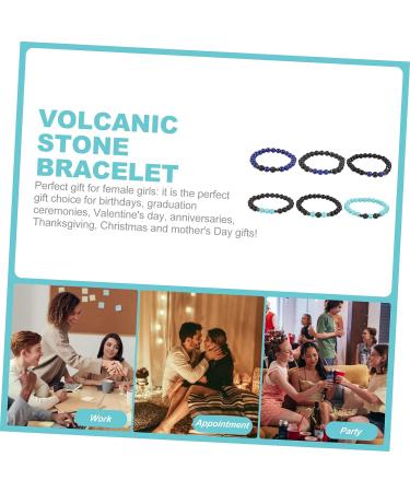Healvian 12 Pcs Volcanic Stone Bracelet Set - Anti Nausea & Motion Sickness Jewelry for Women - Obsidian Magnetic Therapy Anklet & Wrist Chain - Assorted Colors - Buy Online on GoSupps.com
