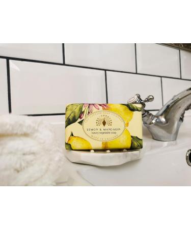 Buy Luxury Lemon Mandarin Soap Bar | English Soap Company - Moisturising Shea Butter Soap for Face & Body | Vintage Wrapped 190g - Buy Online on GoSupps.com